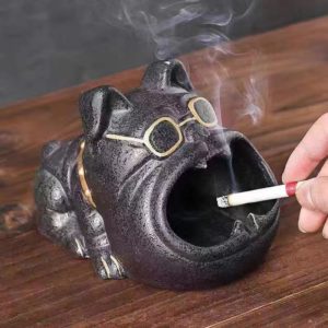 Bulldog Ceramic Ashtrays Big (Black)