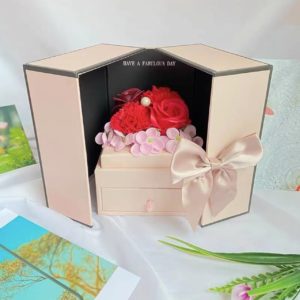 Double Door Soap Flower Drawer Gift Box