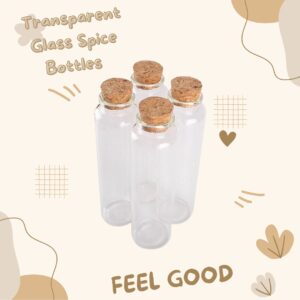 Transparent Glass Spice Bottles Jars with Cork Stopper 350ml