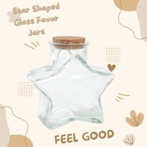 Magic Season Decorative Glass Bottles with Cork Stoppers (296 ml Five-Pointed Star Bottles)