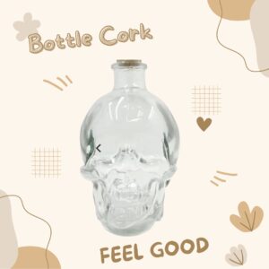 Clear Glass Skull Head Bottle Cork