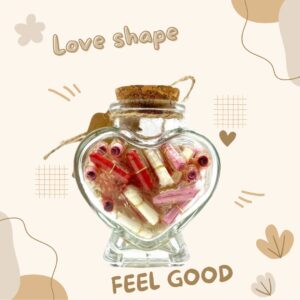 Magic Season Decorative Glass Bottles with Cork Stoppers Love shape