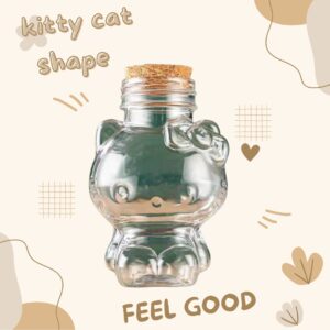 Magic Season Decorative Glass Bottles Kitty Cat Shape