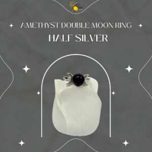 Amethyst Double Moon Ring