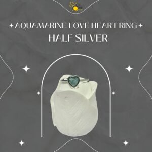 Aquamarine Love Heart Ring