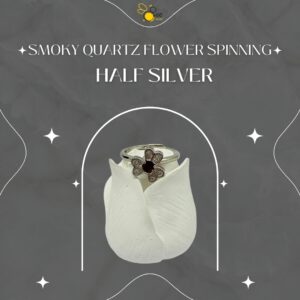 Smoky Quartz Flower Spinning Ring