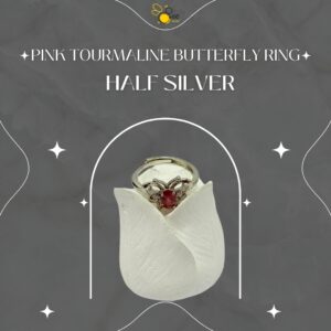 Pink Tourmaline Butterfly Ring