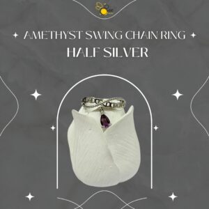 Amethyst Swing Chain Ring