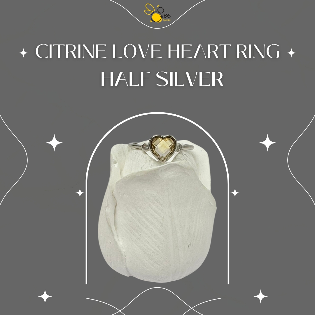 Citrine Love Heart Ring