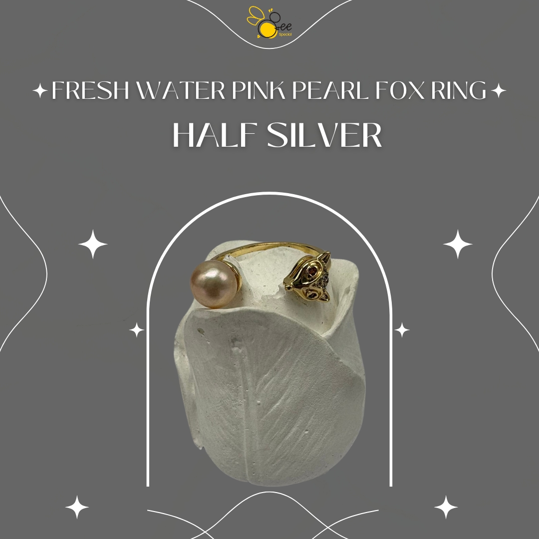 Fresh Water Pink Pearl Fox Ring