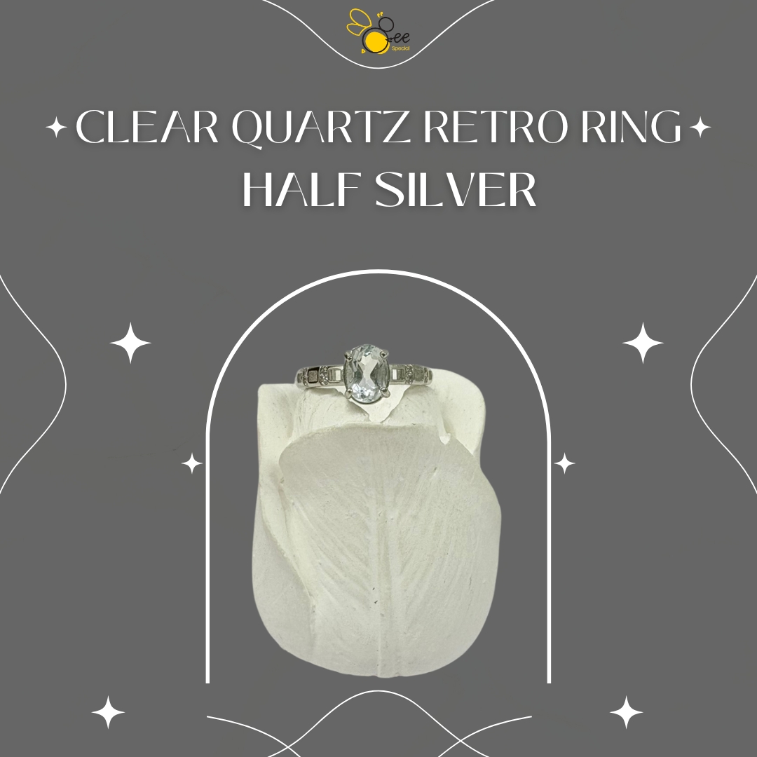 Clear Quartz Retro Ring