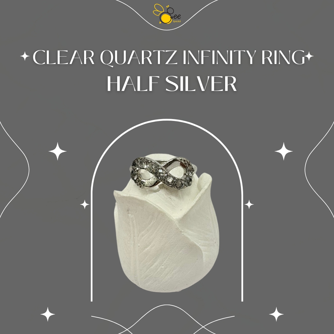 Clear Quartz Infinity Ring