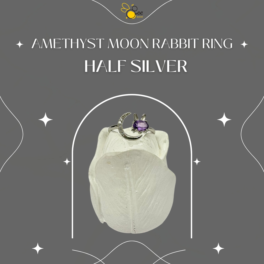 Amethyst Moon Rabbit Ring