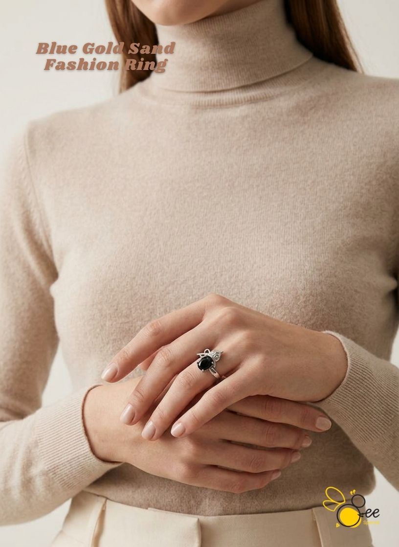 Blue Gold Sand Fashion Ring