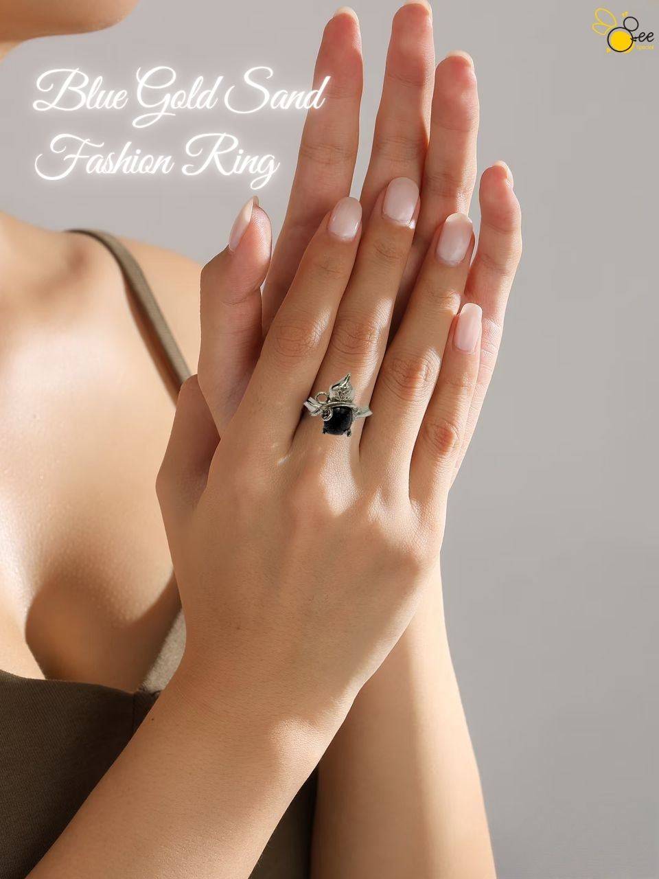 Blue Gold Sand Fashion Ring