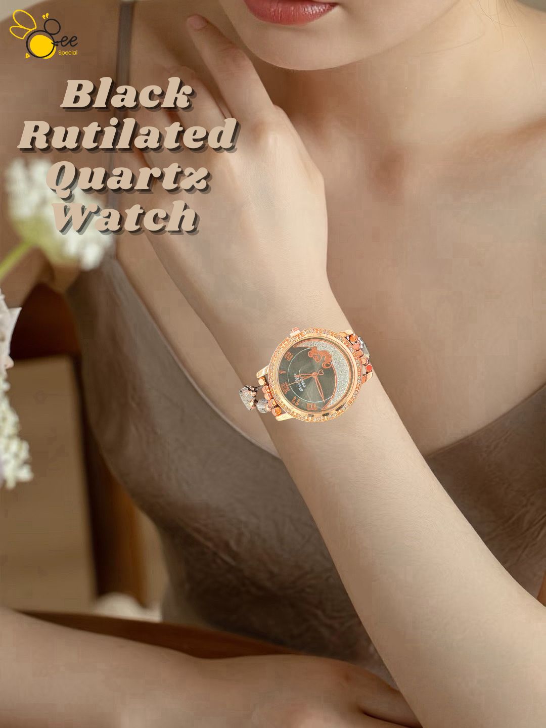 Black Rutilated Quartz Watch