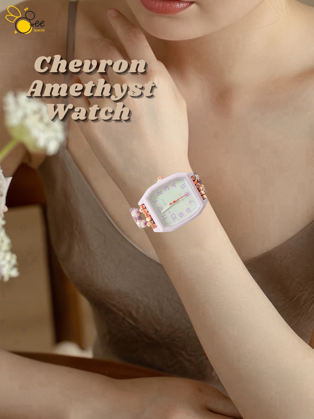 Chevron Amethyst Watch