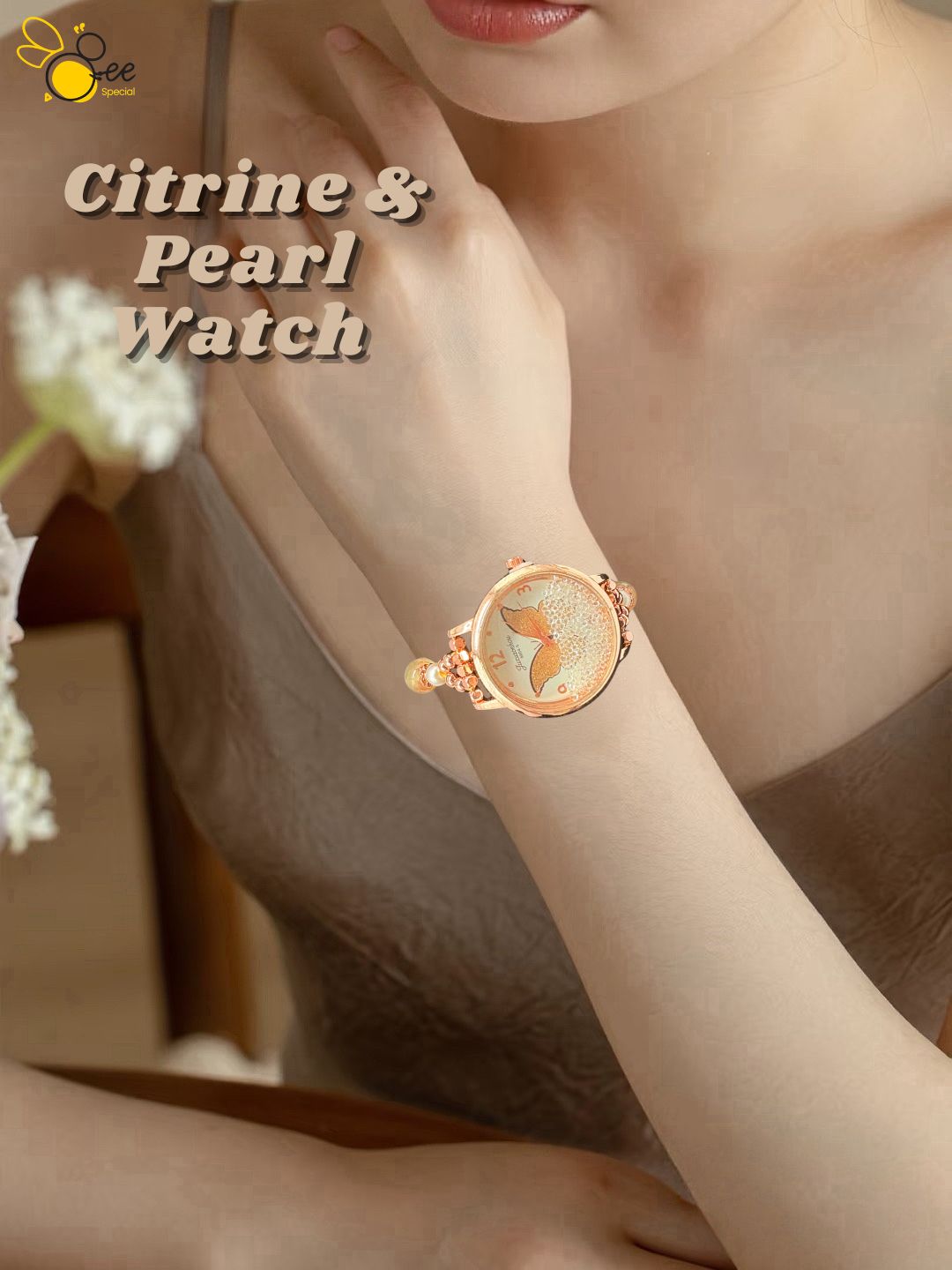 Citrine & Pearl Watch