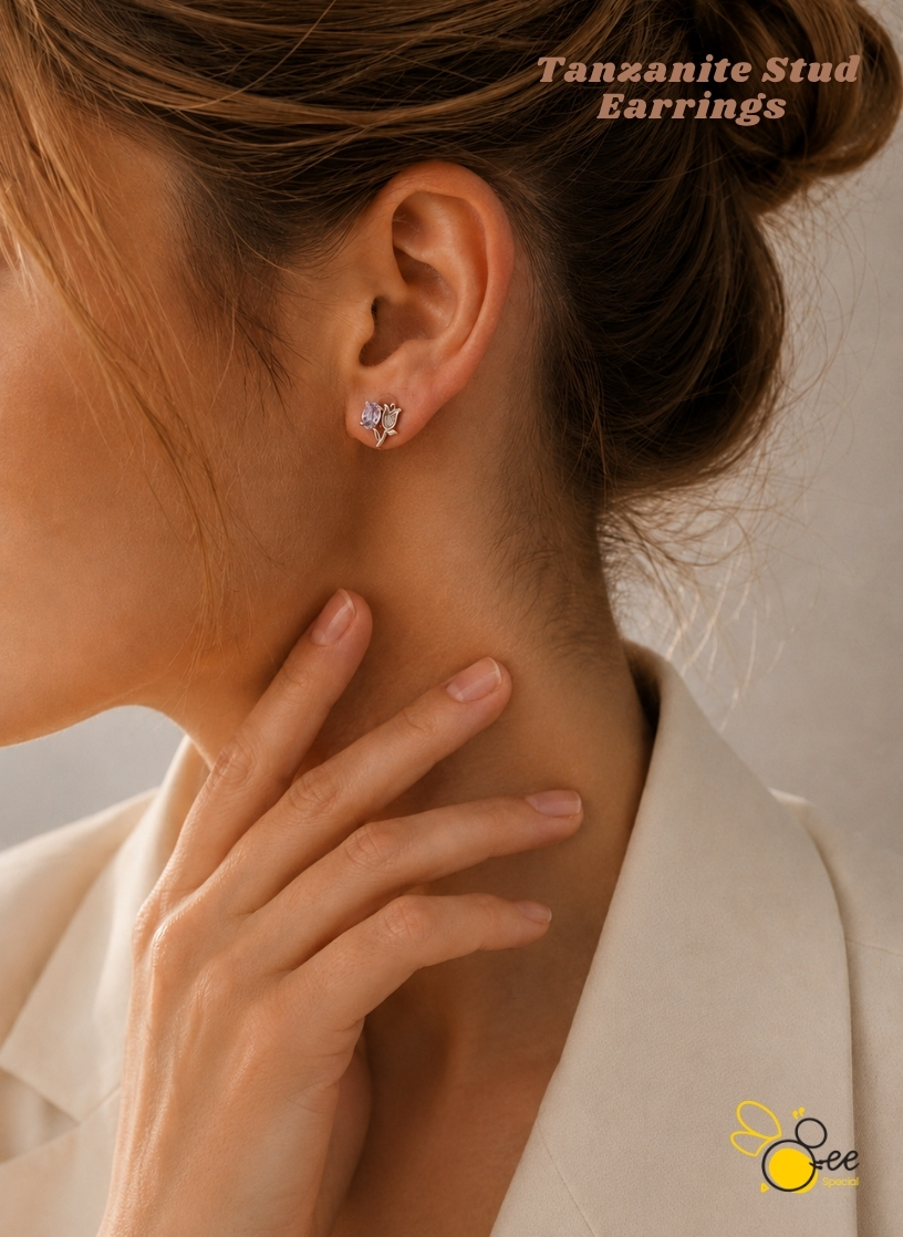 Tanzanite Stud Earrings