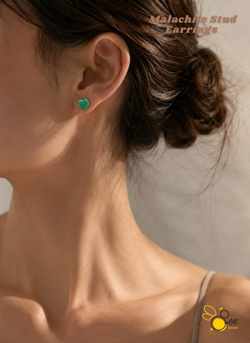 Malachite Stud Earrings