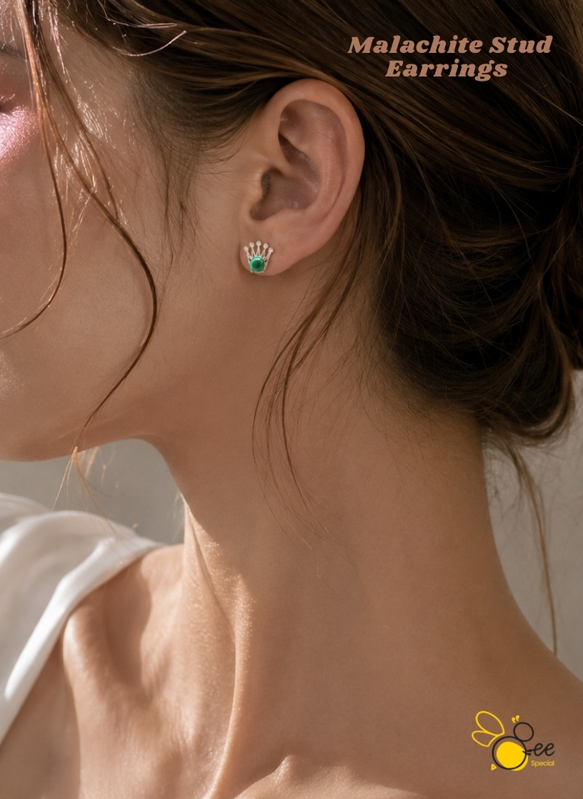 Malachite Stud Earrings