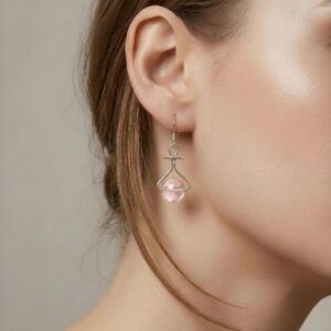 Rose Quartz Hook Earrings