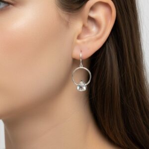 Clear Quartz Hook Earrings