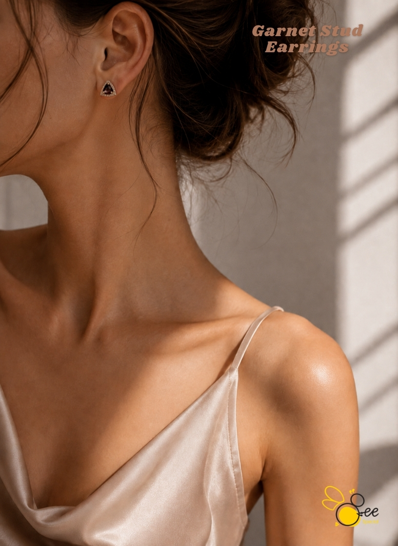 Garnet Stud Earrings