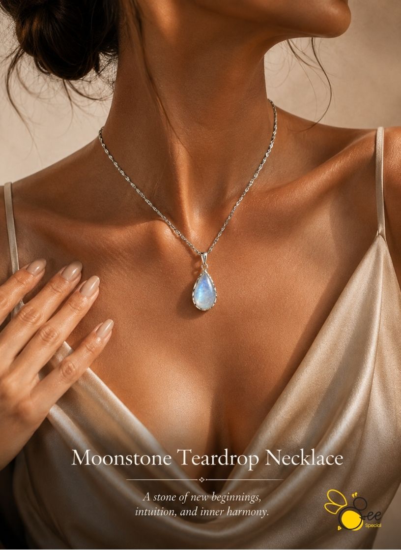 Moonstone Teardrop Necklace