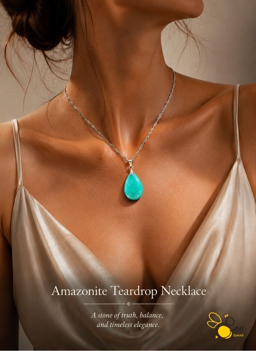 Amazonite Teardrop Necklace