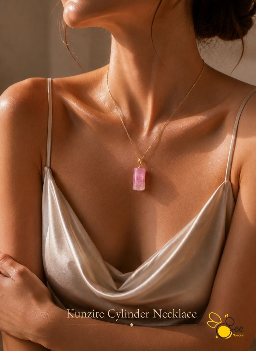 Kunzite Cylinder Necklace