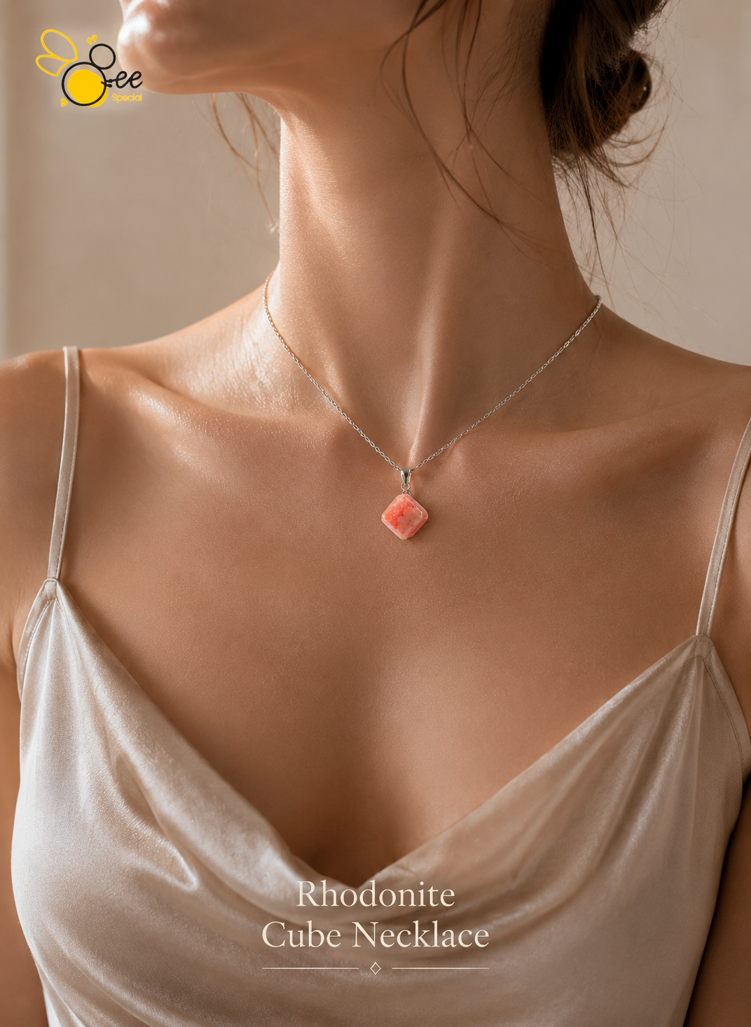 Rhodonite Cube Necklace