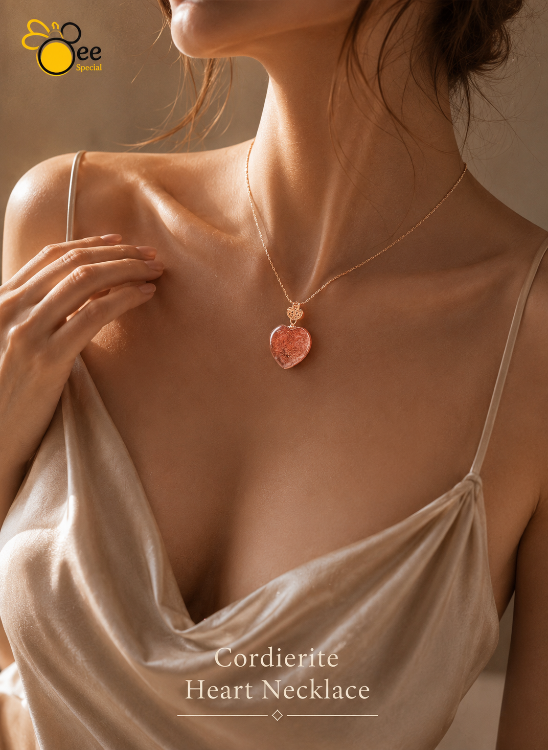Cordierite Heart Necklace