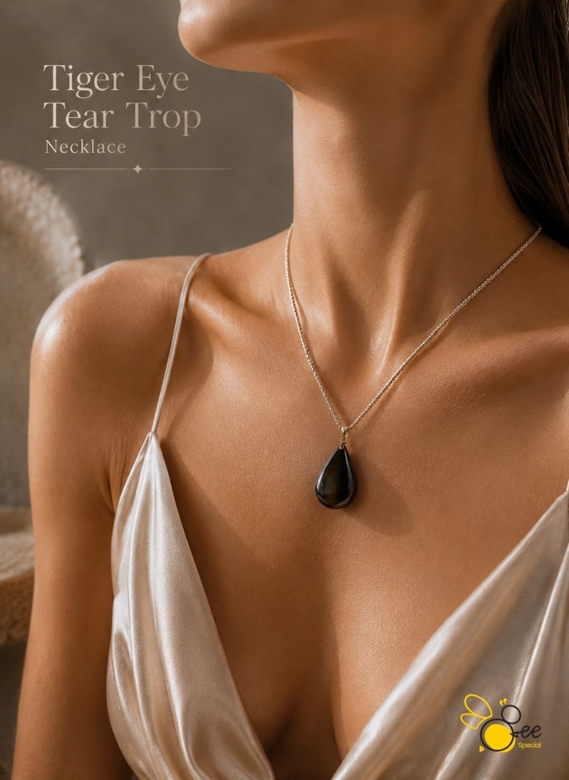 Tiger Eye Tear Trop Necklace