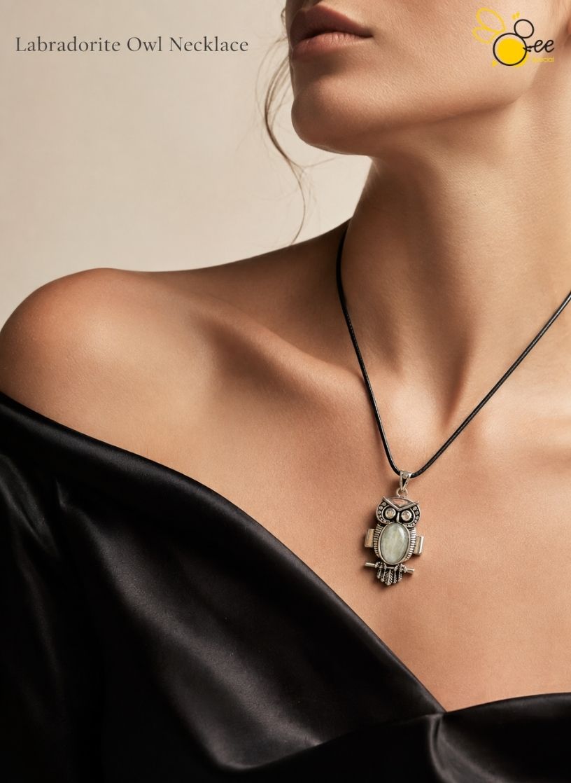 Labradorite Owl Necklace