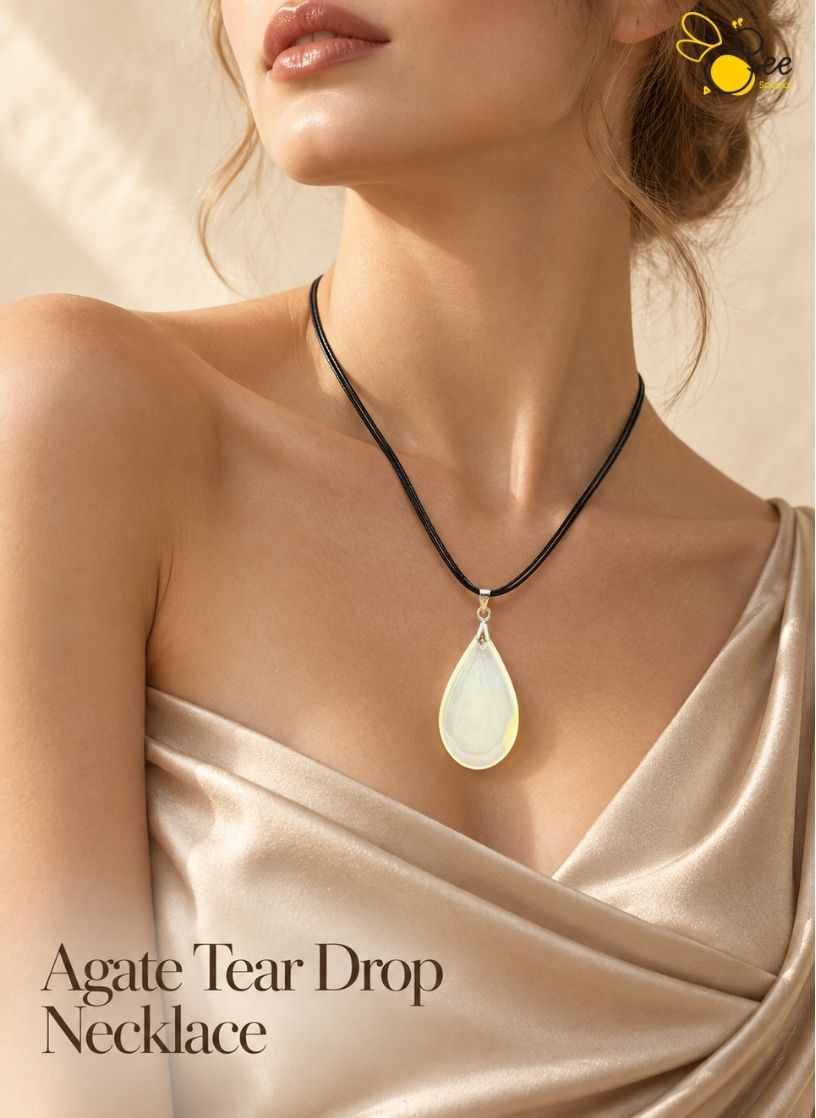 Agate Tear Drop Necklace