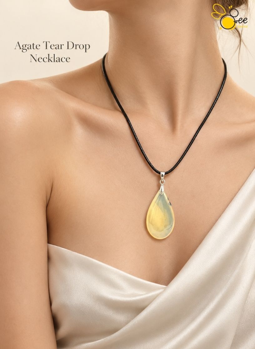 Agate Tear Drop Necklace