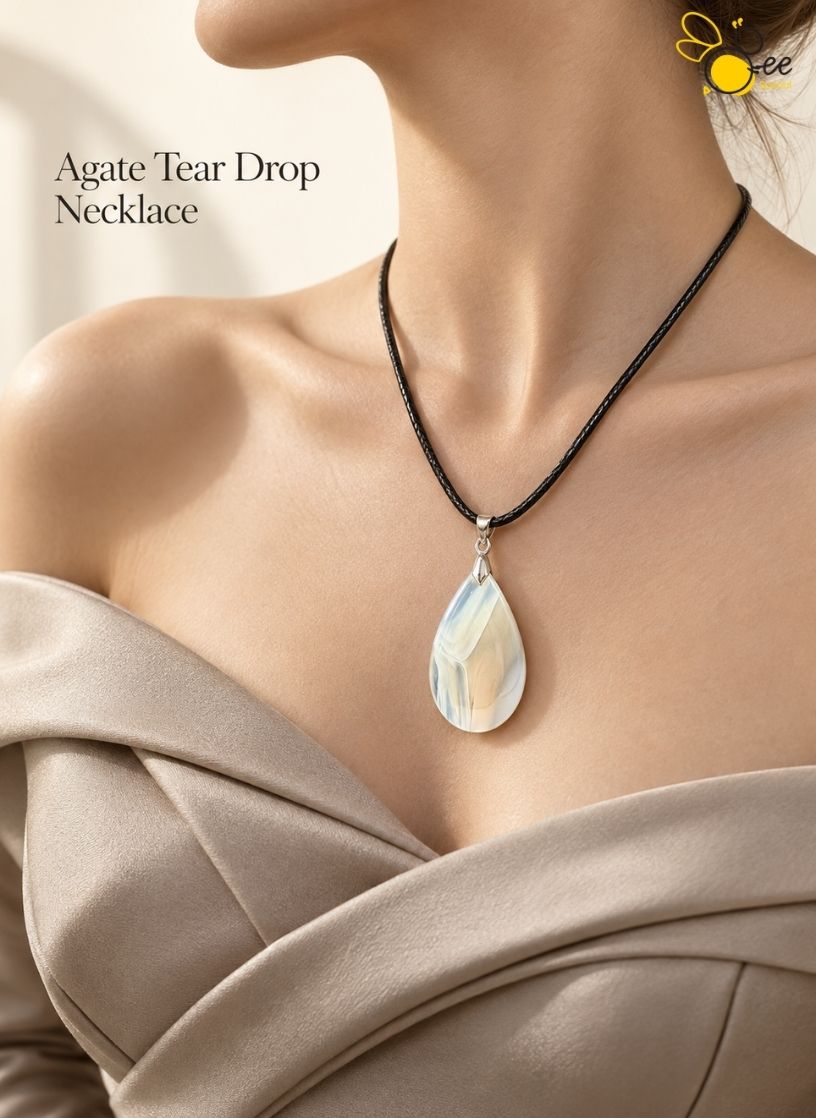 Agate Tear Drop Necklace