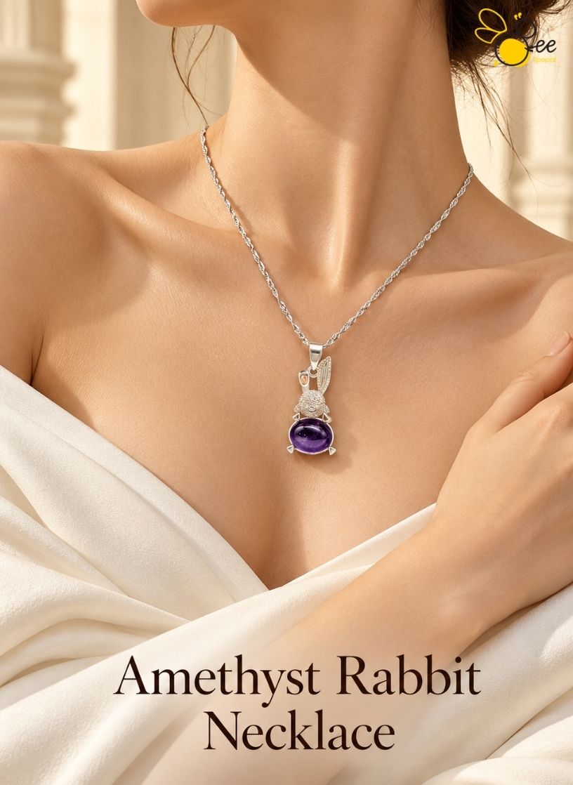 Amethyst Rabbit Necklace